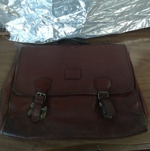 Vintage leather briefcase distressed
